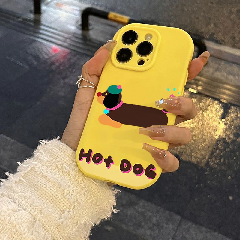 可爱腊肠狗适用iphone16/15苹果14Promax手机壳13软12防摔11硅胶X