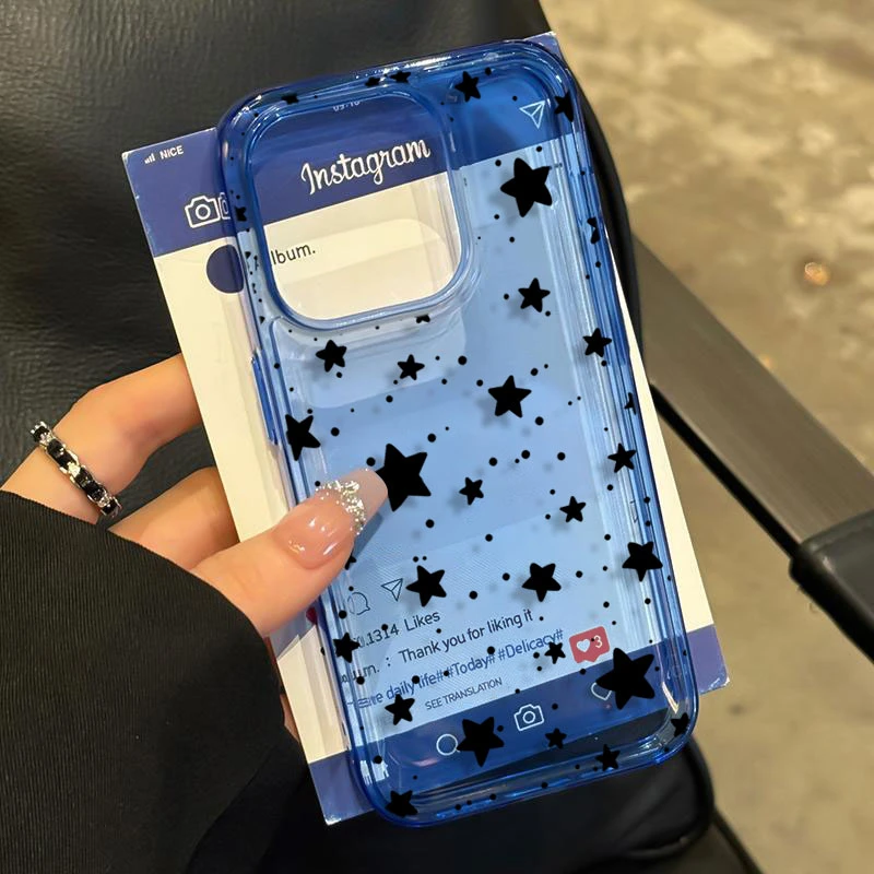 满屏五角星适用iphone16/15p/14promax苹果11手机壳13软胶12卡通8