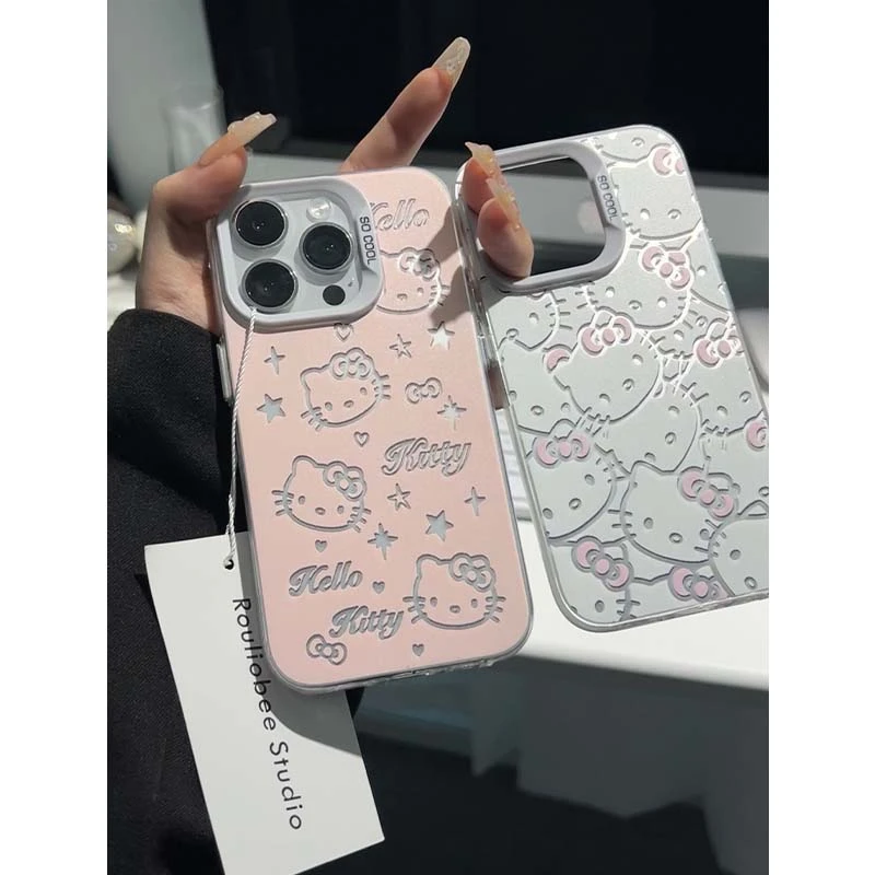 ins可爱涂鸦kt猫适用15_14promax创意手机壳iPhone13全包12高级11
