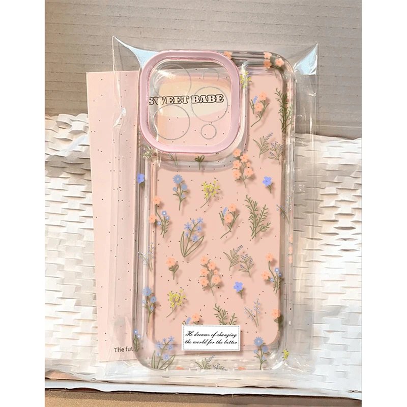 高颜值碎花适用苹果15 16手机壳iPhone13promax防摔14 12女xr软11