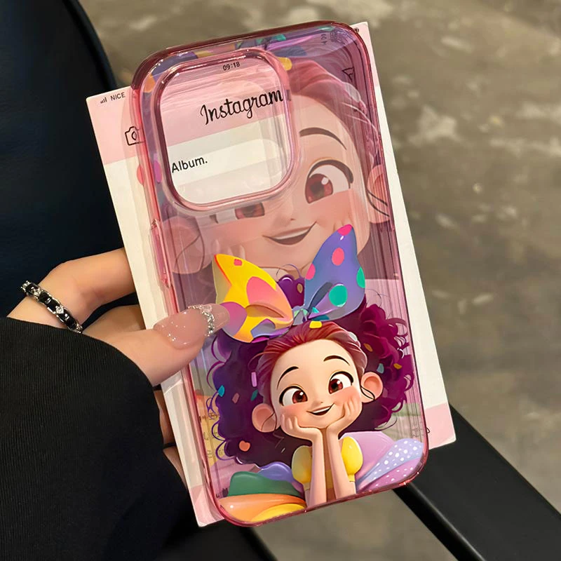 蝴蝶结公主适用iphone15 14promax苹果11手机壳13软胶12防摔ins风