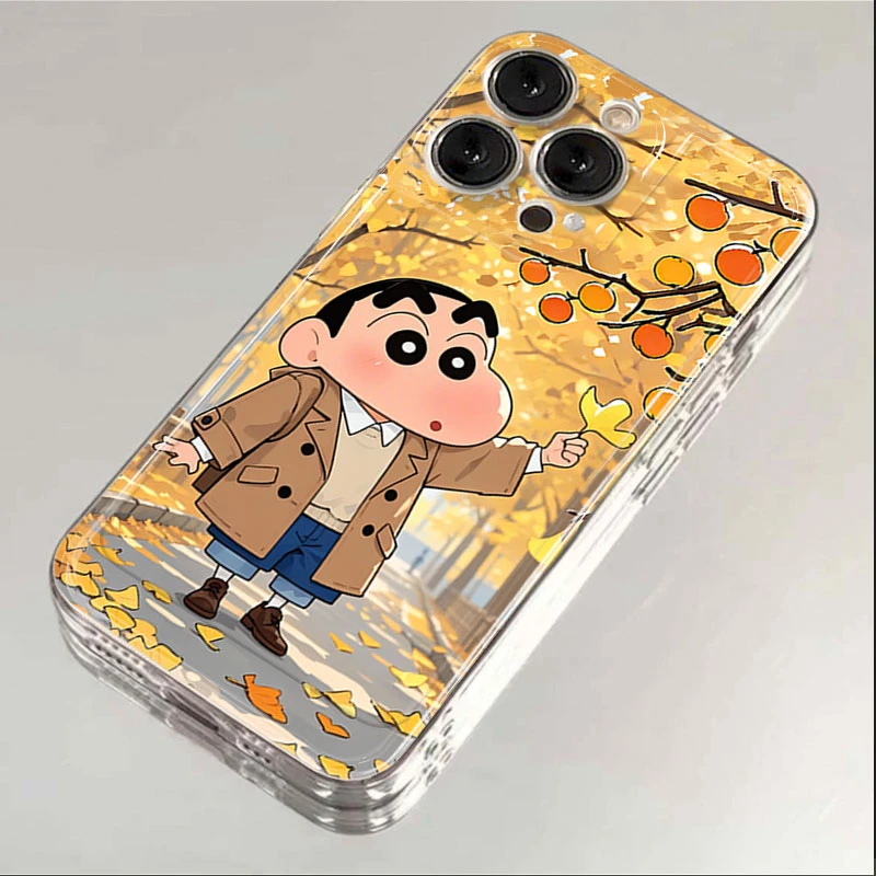 秋冬蜡笔小新适用iphone16/15promax手机壳苹果13/12/11透明14p/8