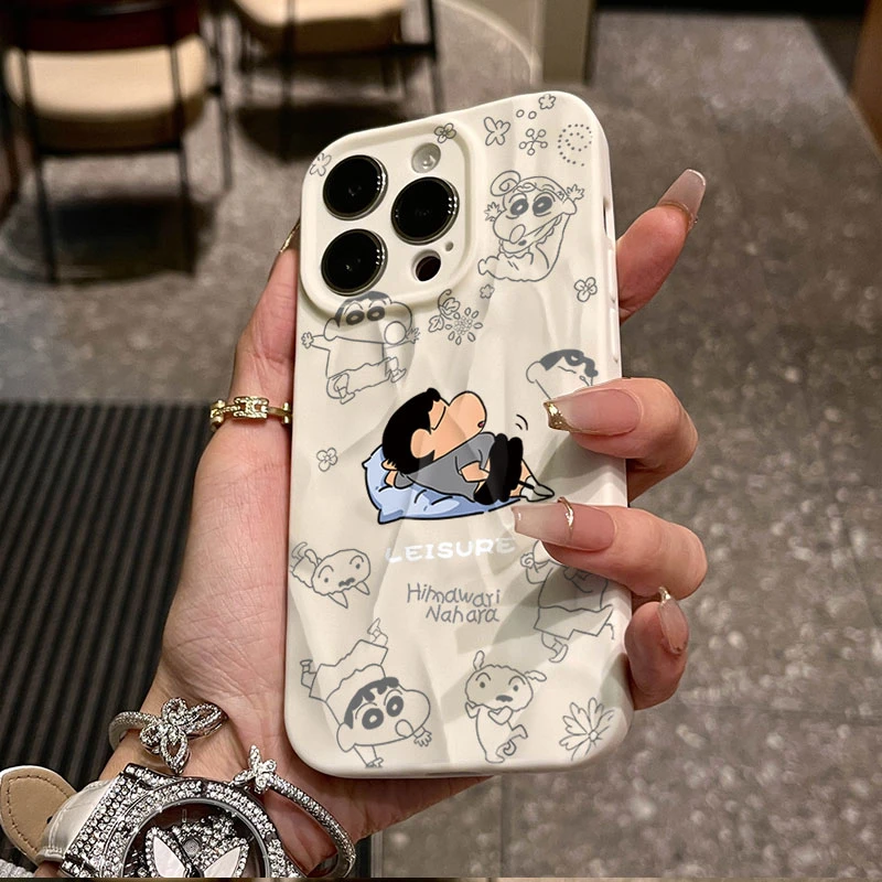 小新躺着适用iphone16苹果15pro手机壳14plus褶皱13磨砂12软11