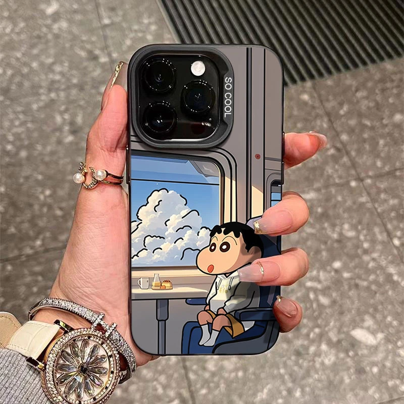 蜡笔小新旅游适用苹果1615手机壳iphone14Promax13软胶12防摔11xs