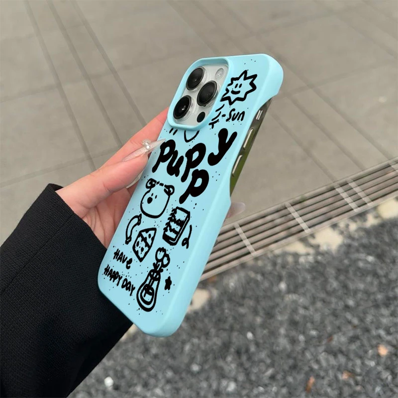 英文小狗半包款软壳适用苹果16/15promax手机壳iphone14/12/11/13