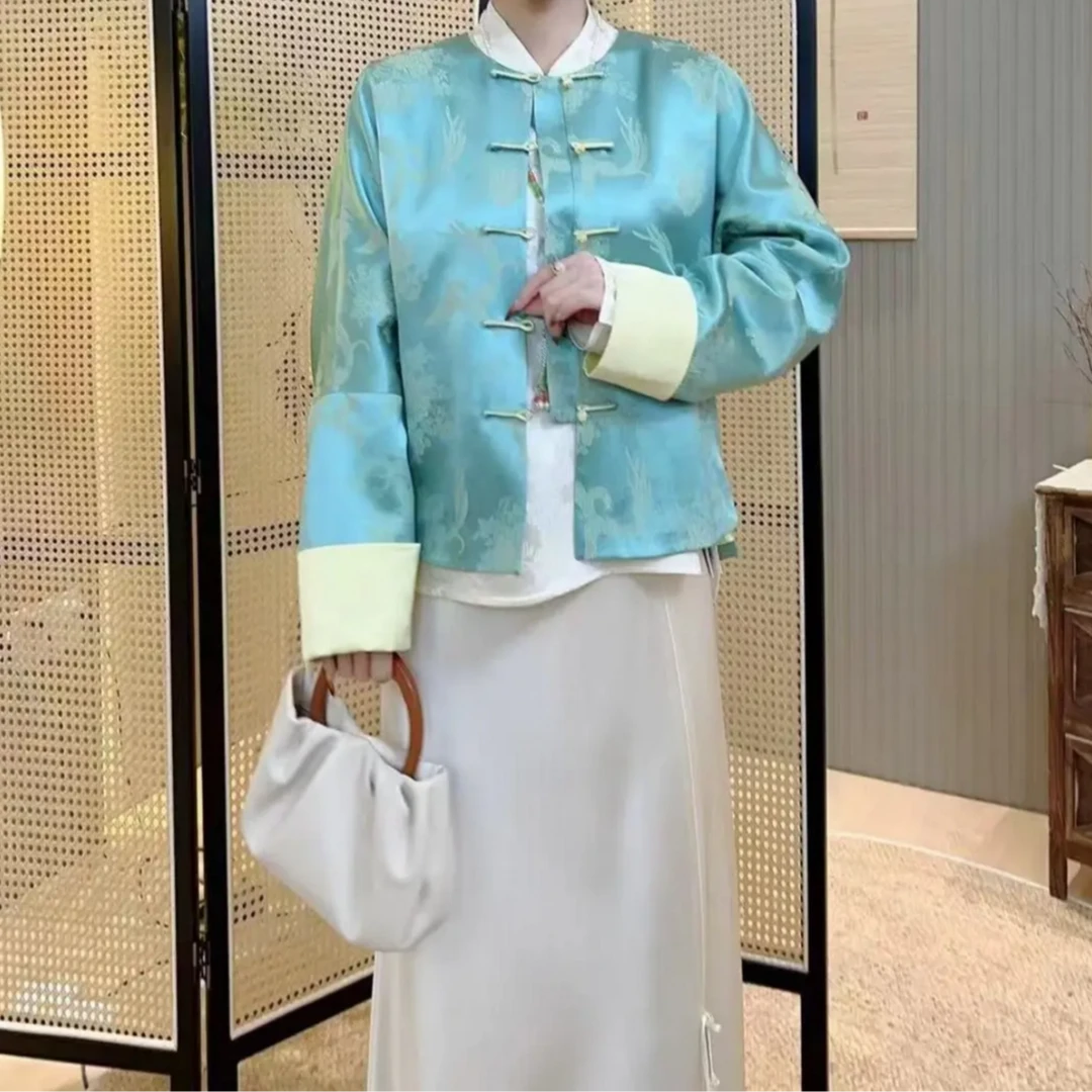 《国风定制》《洛洛芳华》新中式气质宽松长袖薄外套洋气衣服女0095