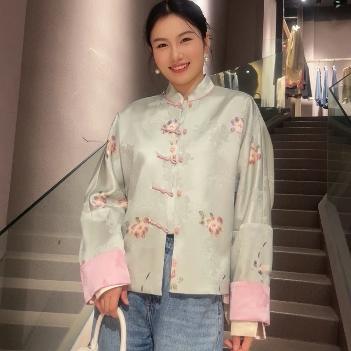 《国风定制》《繁花》时尚气质中国风新中式日常长袖立领薄外套0203