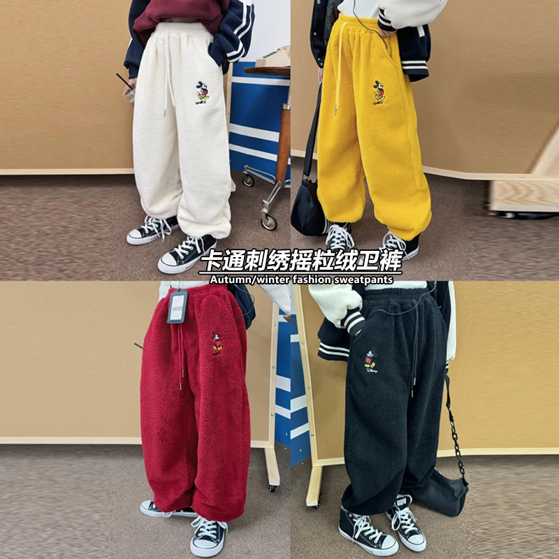 女童秋冬季双面摇粒绒暖暖裤外穿儿童保暖居家加绒加厚休闲卫裤子