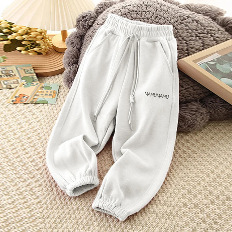 儿童裤子秋冬加绒加厚2024新款爆款女童洋气卫裤外穿中大童运动裤