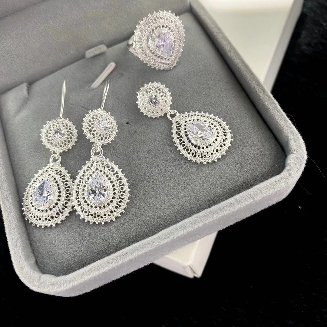 链子925银 拜合体亚尔纯银女士三件套