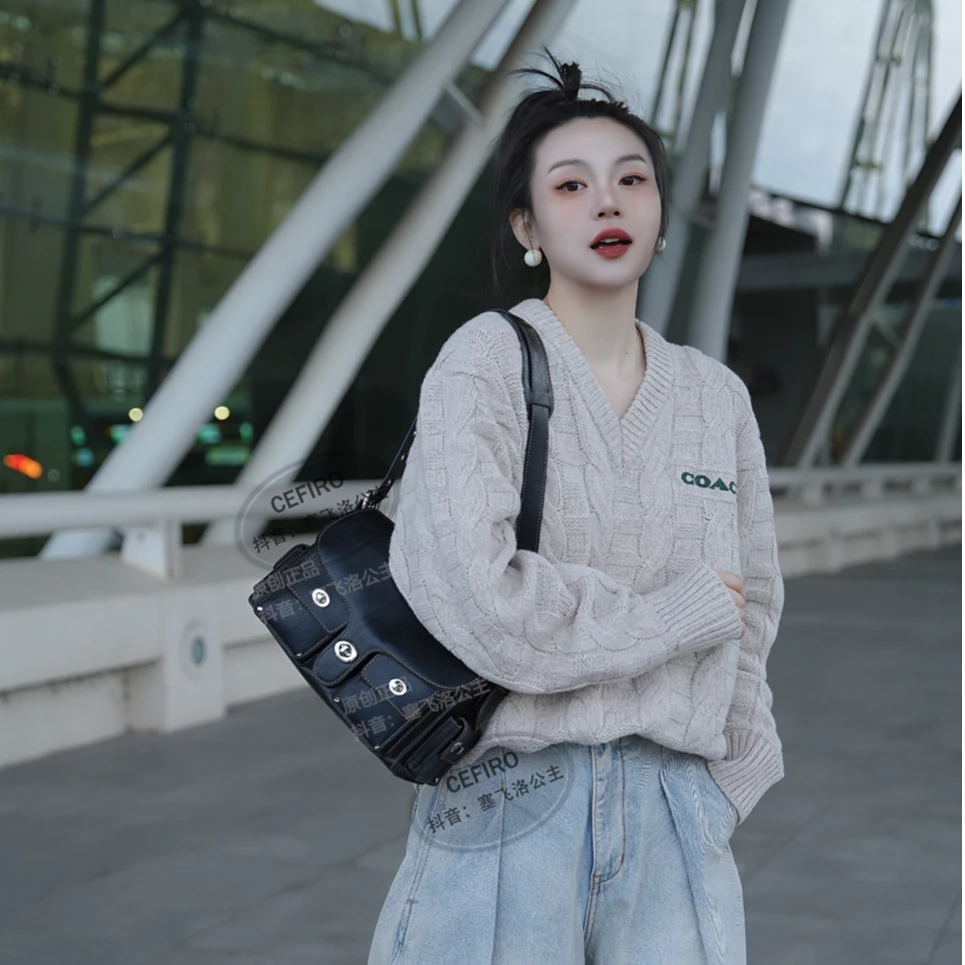 【塞飞洛】春夏新款休闲植鞣牛皮单肩斜跨女包 WGG-1WA882