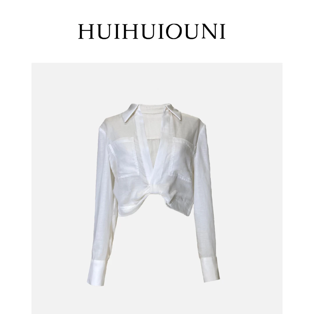 慧慧欧尼 柔美且细腻   Designer秋款V领气质轻熟衬衫