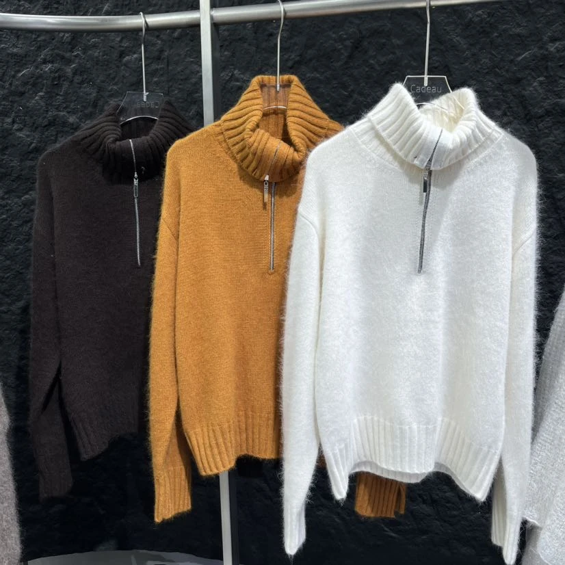 Pada.嘻【半拉链毛衣】南油高领时尚半拉链针织毛衣395 Hi Fortune