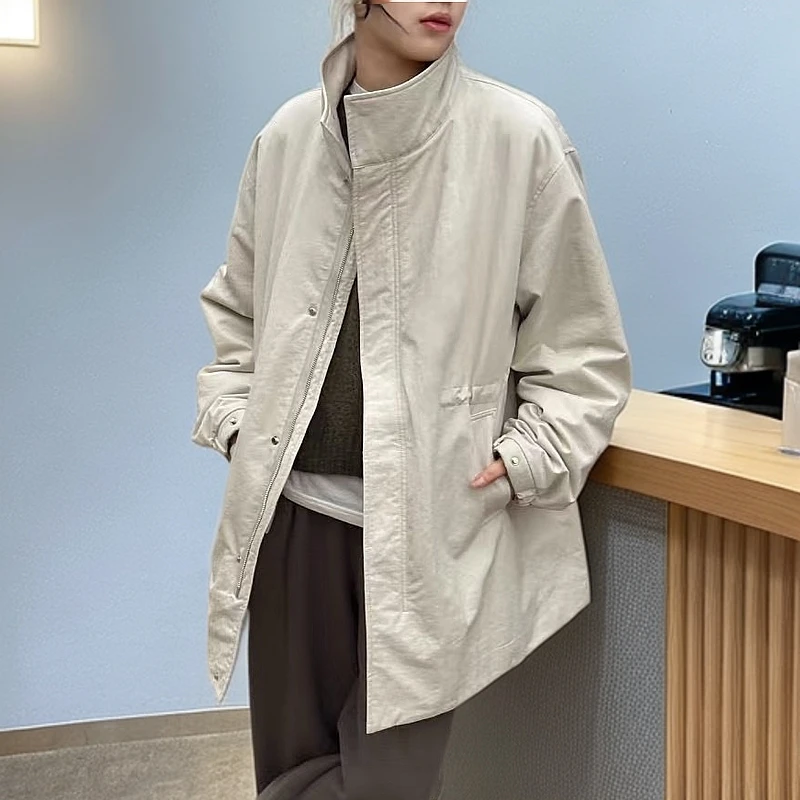 Pada.嘻&RIVA【风衣羽绒】90白鸭绒 立领简约宽松 0335 Hi Fortune