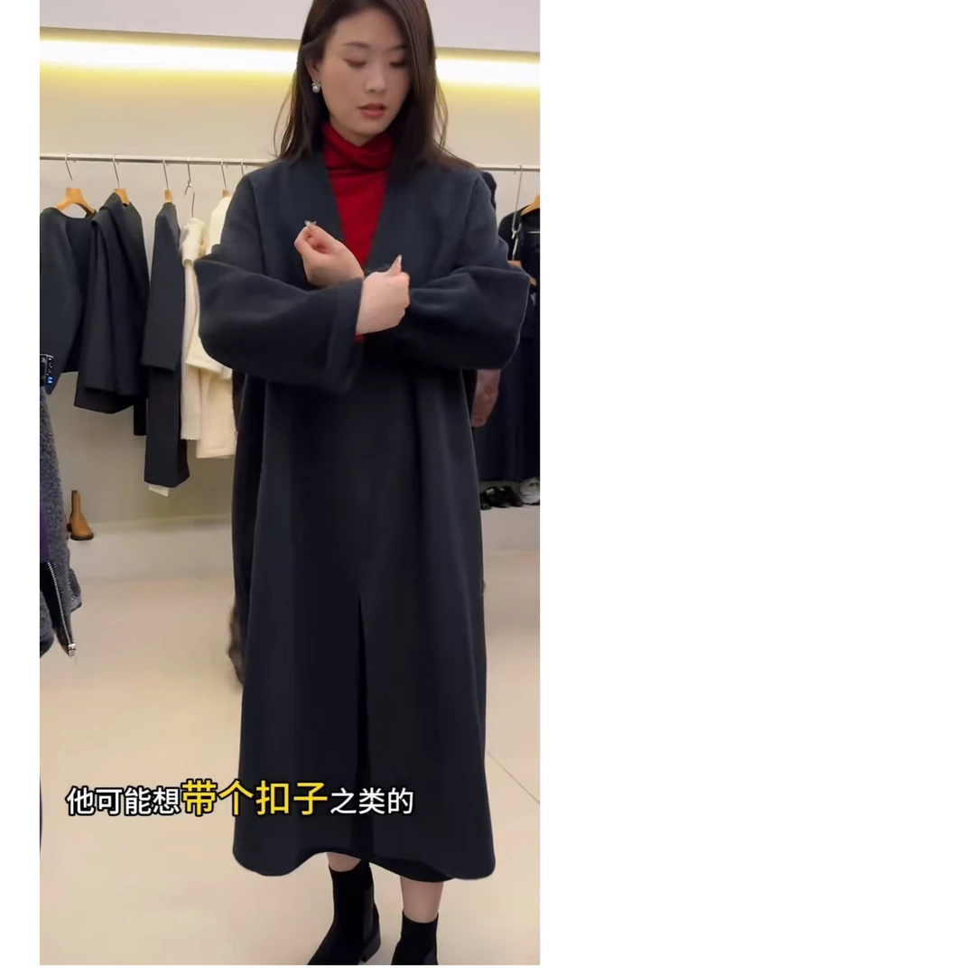 Pada&KeKe【触手可及的暖】轻奢高级 无领毛呢大衣 632 Hi Fortune