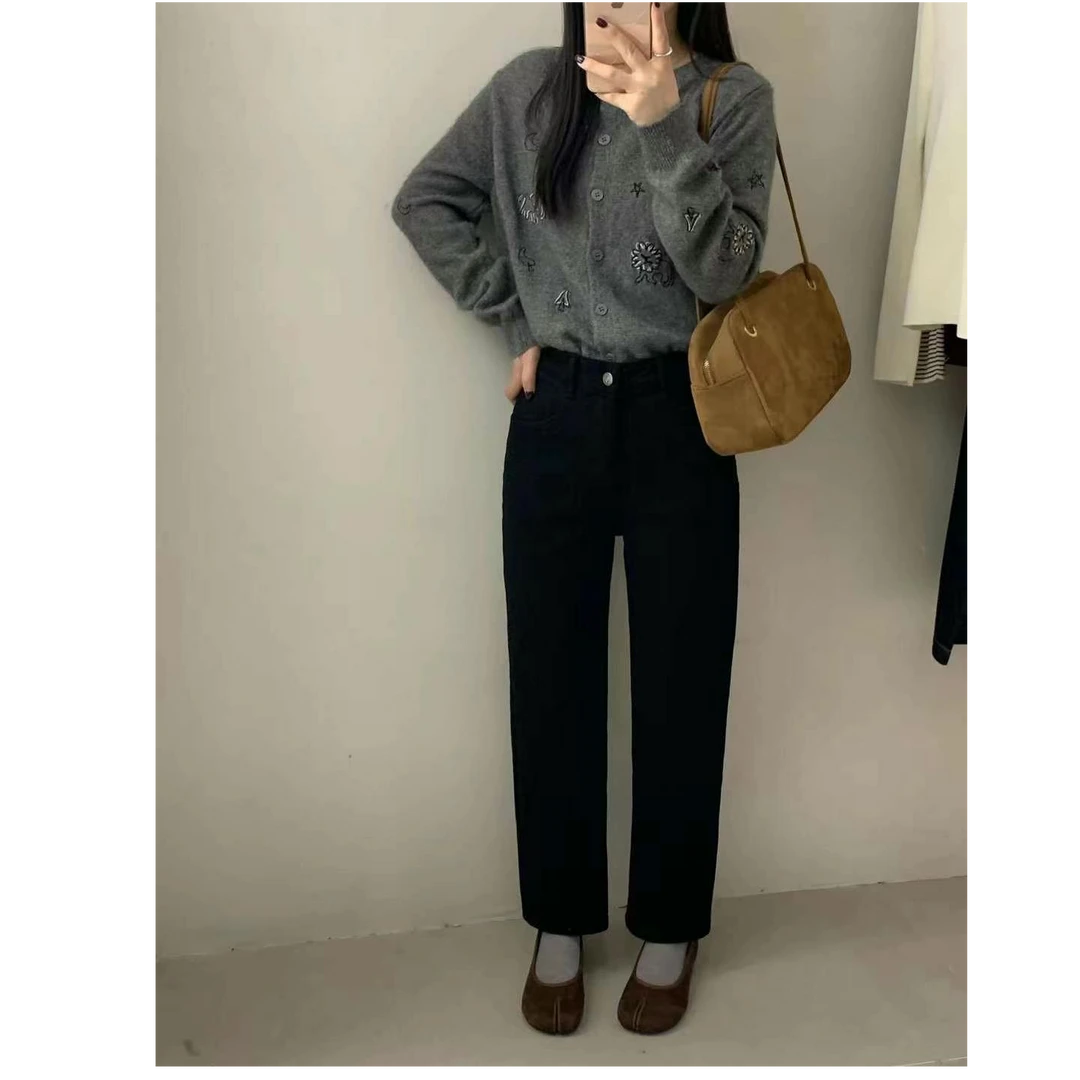 Pada&LLD【黄昏是浪漫】小个子直筒裤 加绒显瘦 3Y075 Hi Fortune