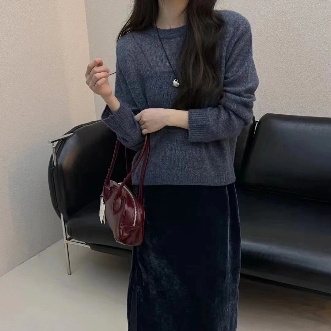 Sexy baby 套头毛衣  韩代时尚气质温柔圆领百搭显瘦毛衣 AW 5866