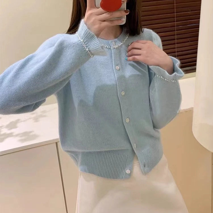 Pada.嘻&PY【精致钉珠】掉毛~介意勿拍 ~甜美减龄开衫 309 Fortune