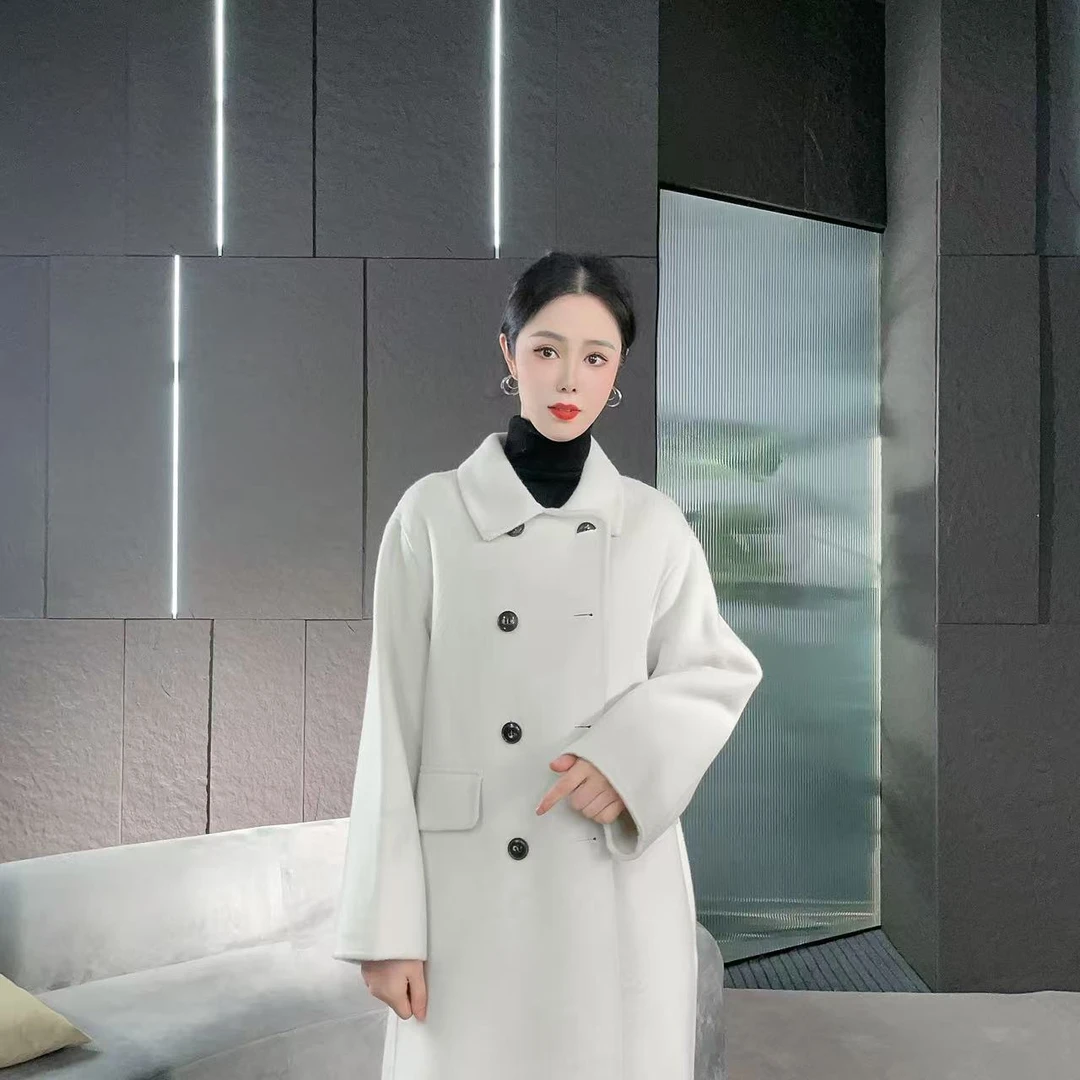 【丽爷】M002米白色羊毛大衣