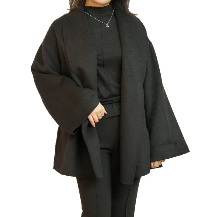 【丽爷】3002大衣皮腰带黑色睡袍