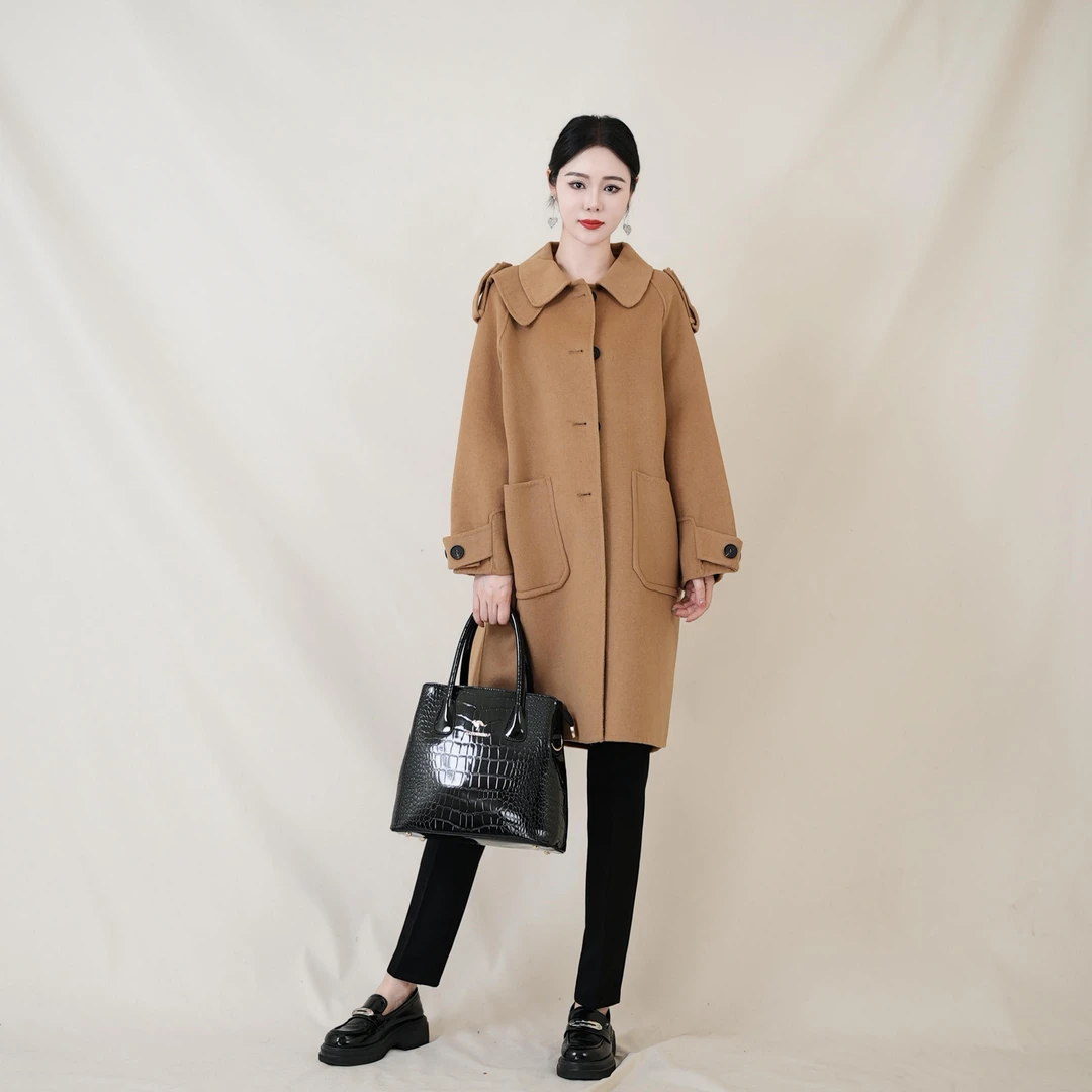 【丽爷】2123驼色毛呢外套