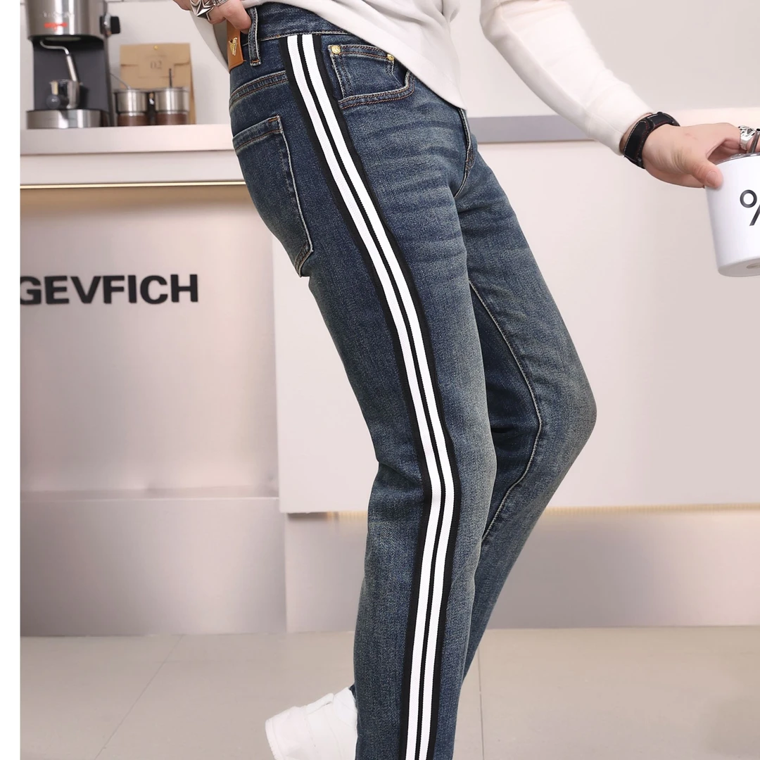 【KAER】2025欧货男牛仔裤潮牌百搭休闲弹力时尚裤子修身男士直筒裤