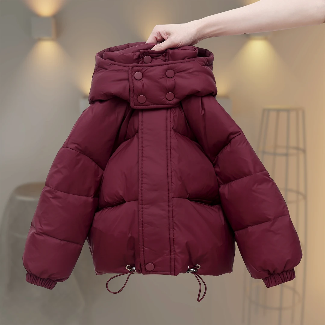 2025冬季儿童羽绒服男女童连帽加厚保暖加绒服外套宝宝洋气保暖