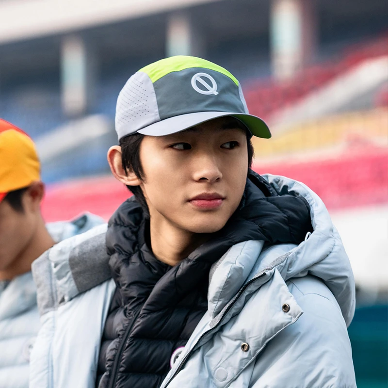 轻功拼色遮阳跑步帽防晒 拼色圆顶帽欧若动感风