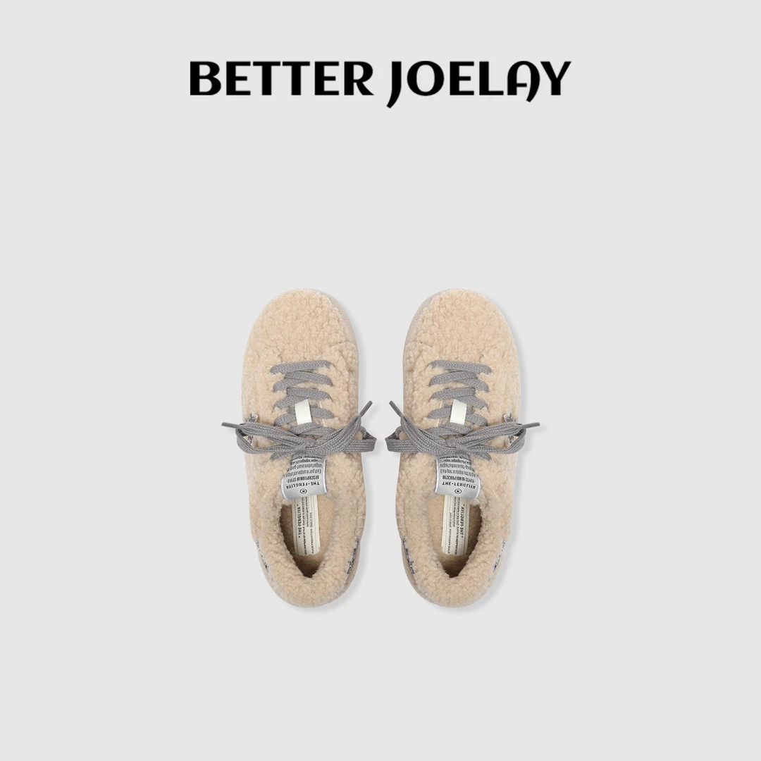 BETTER JOELAY -【冬至未至】秋冬新款复古毛毛保暖休闲运动鞋Z6620