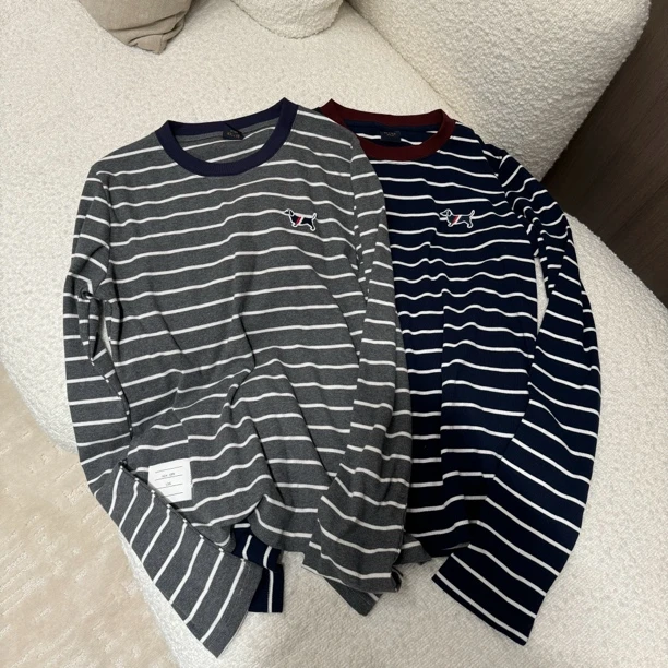 BETTERJOELAY-【星河私藏】时尚宽松条纹长袖T恤百搭休闲简约KH1098