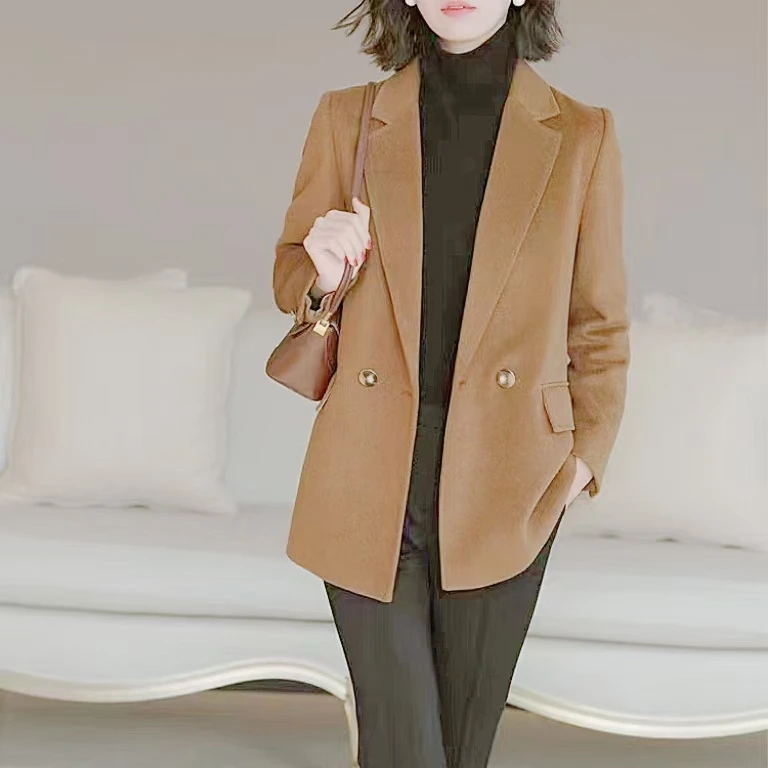 S·Y·C【客户尾单，仅一批】100骆驼绒中款大衣外套女