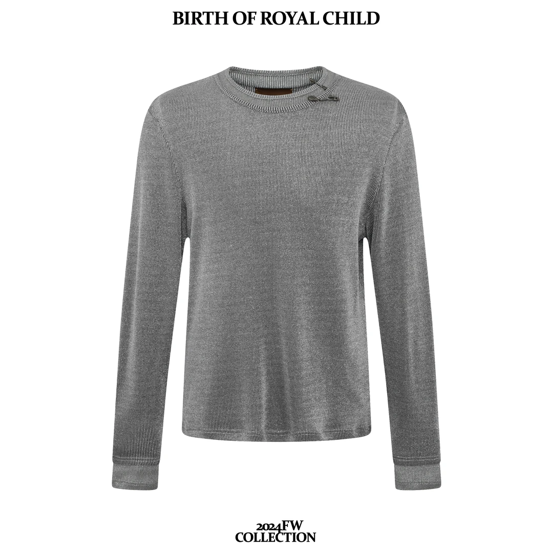 BIRTH OF ROYAL CHILDBORC 别针银线打底长袖修身时尚休闲