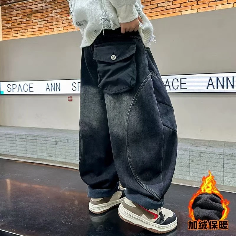 【美式弯刀牛仔裤】加绒加厚一条过冬