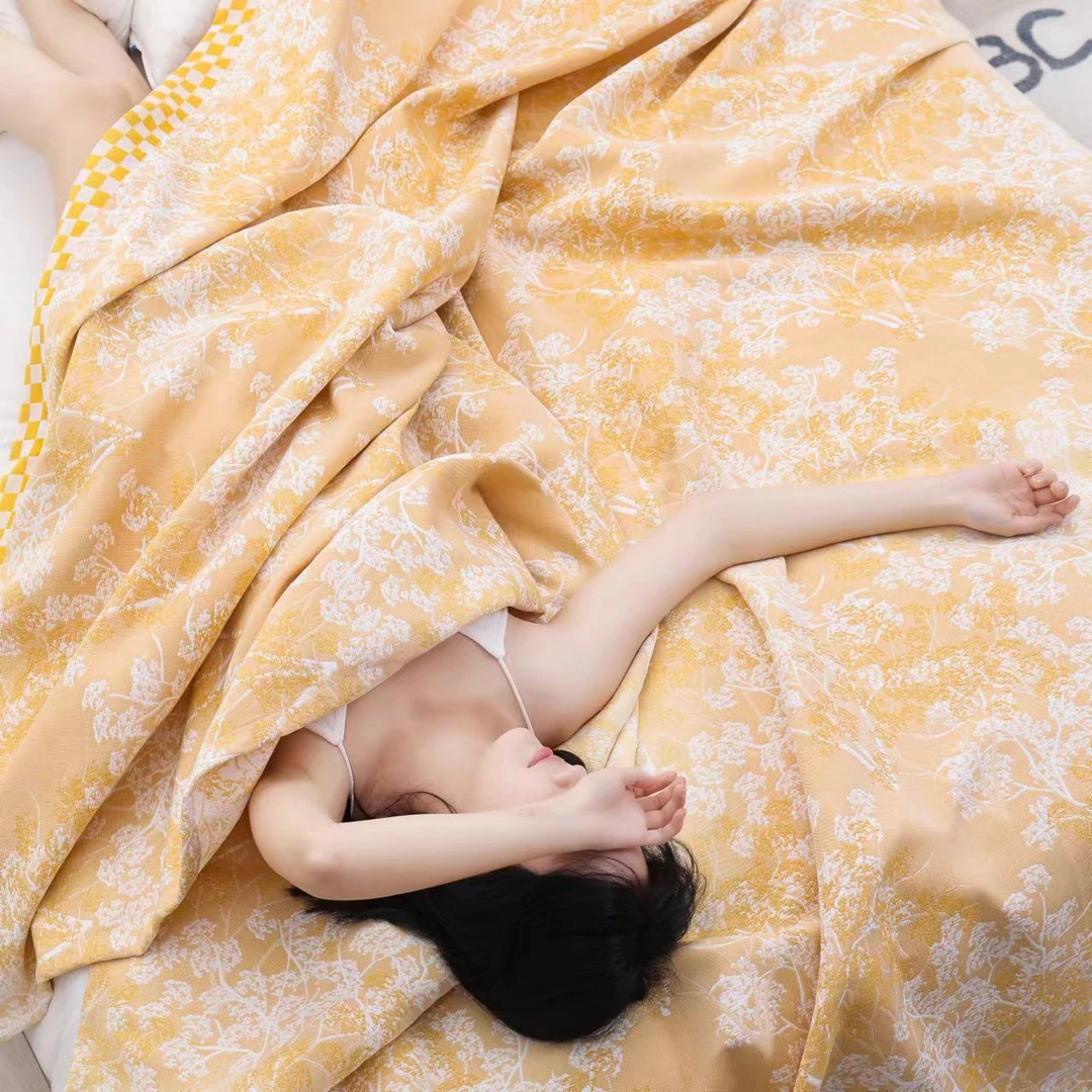 木槿黄    高端酥麻棉床盖2.4/2.5