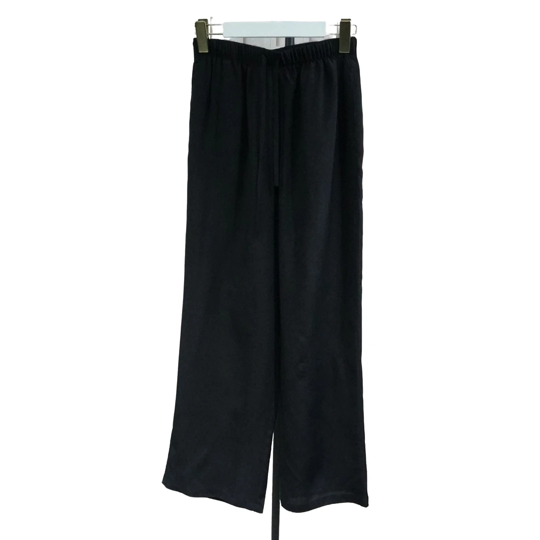 烟雨丝韵运动舒适休闲百搭黑色简约宽松抽绳山本裤N3013