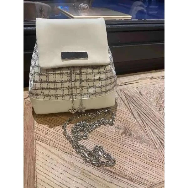 格纹链条双肩包包女2024夏季新款大学生轻便迷你小型背包2034