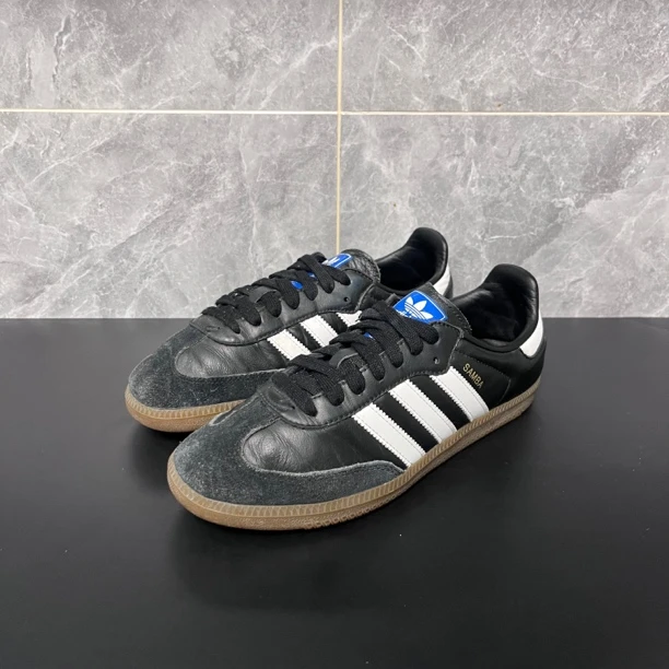 95新 adidas/阿迪达斯 40.5码 samba 黑色 无盒9新 球鞋