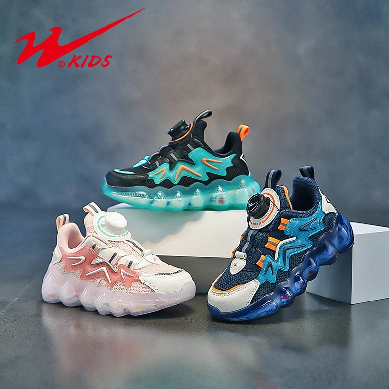 双星童鞋透气网面皮面旋转钮扣休闲运动鞋15023 XB