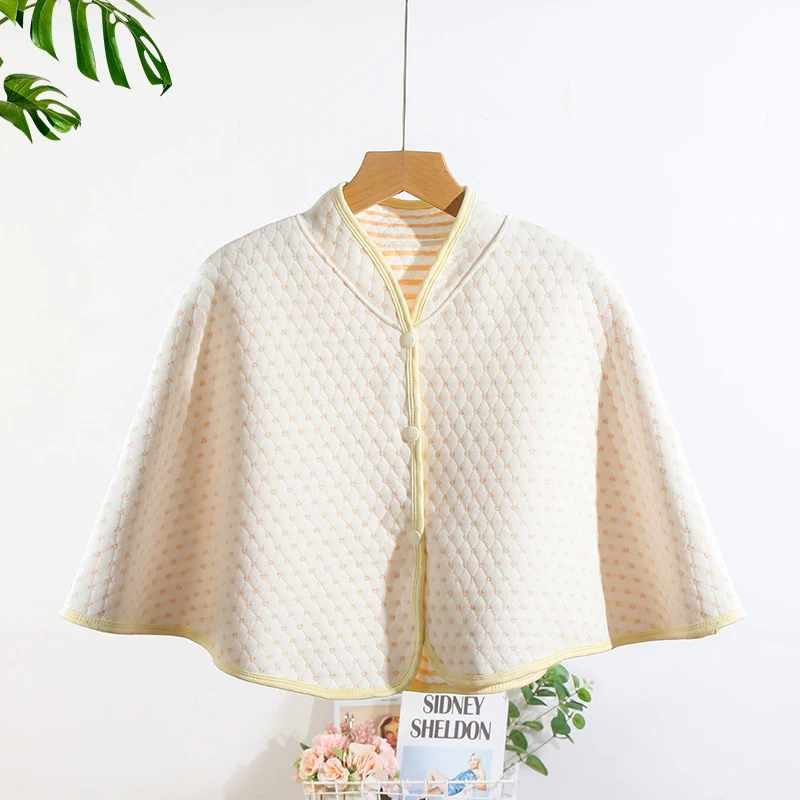 纯棉纱布月子产妇披肩睡觉保暖膀坎肩夏空调房喂奶护