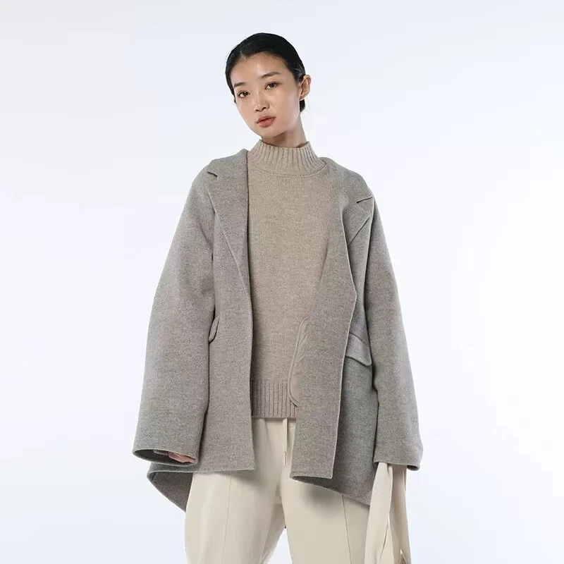 B7BIZ038秋冬女式百搭时尚7分袖款开衫外套百搭通勤纯色外搭上衣