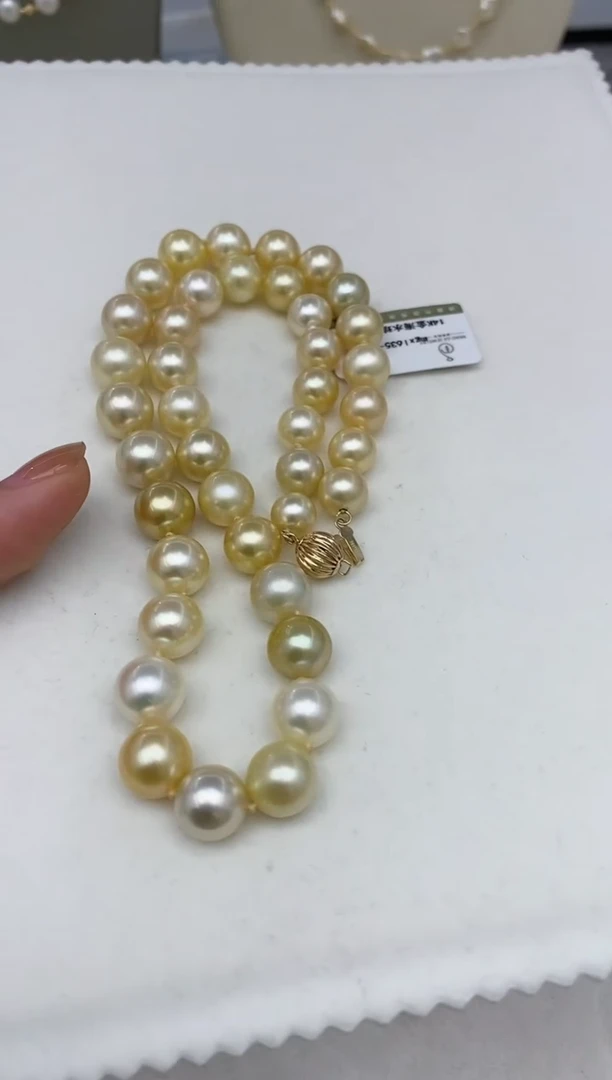 【闪购商品】海水珍珠项链14K金镶嵌118   8-11mm