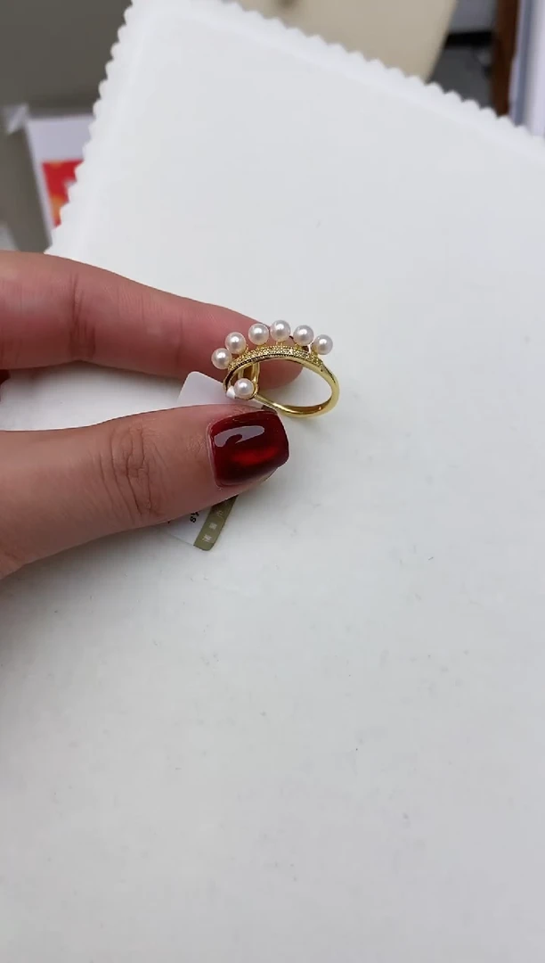 【闪购商品】海水珍珠戒指银S925镶嵌62  3-4mm