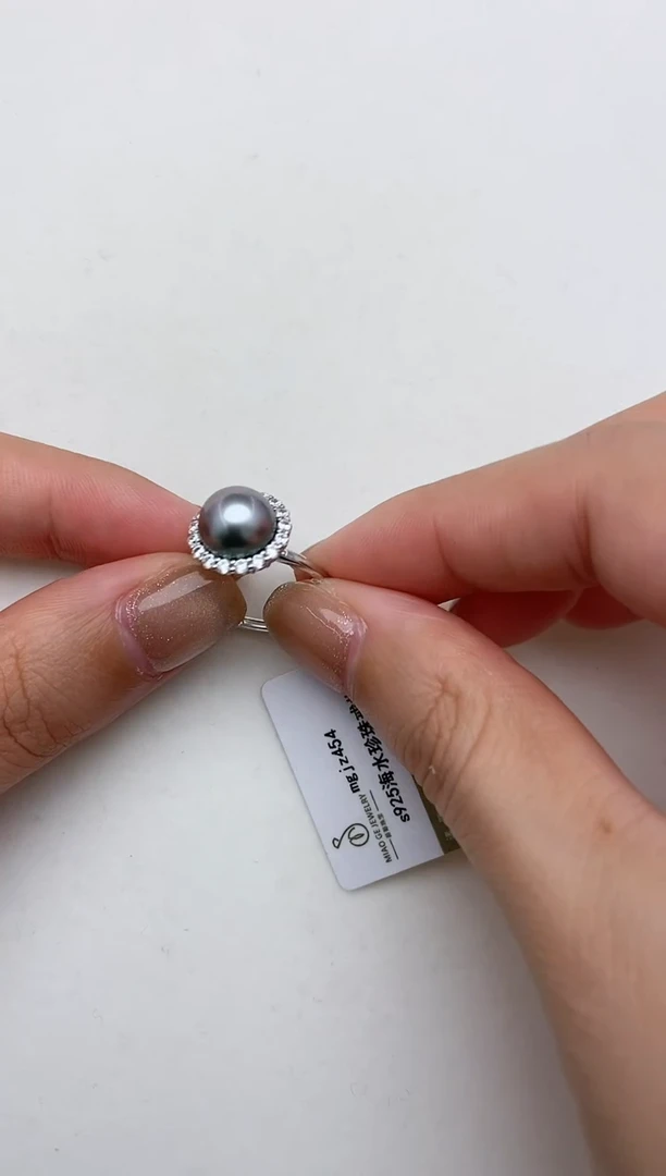 【闪购商品】海水珍珠戒指银S925镶嵌63  9-10mm