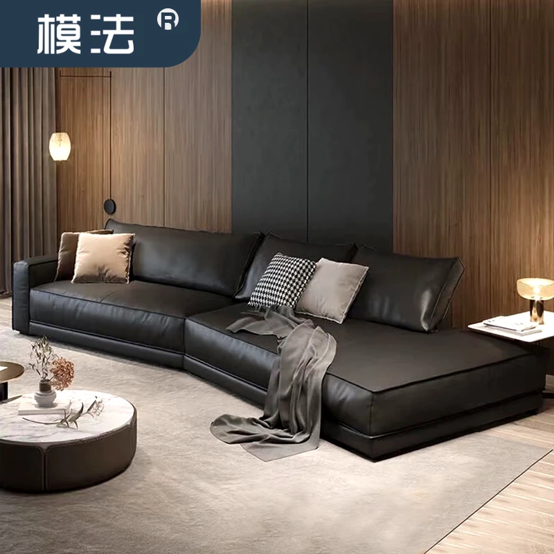 模法·家用布达佩斯沙发异形大斜角沙发家具别墅客厅落地全青皮
