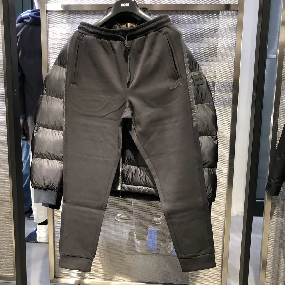 全新未使用 HugoBoss/雨果博斯 boss 黑色简约卫裤