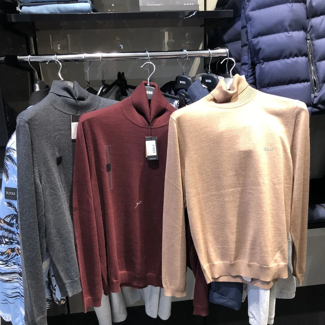 全新未使用 HugoBoss/雨果博斯 boss 男士 高领针织毛衣半高领
