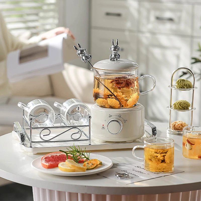 轻奢简约玻璃养生壶多功能家用保温小型带盖大容量煮茶器耐热欧式