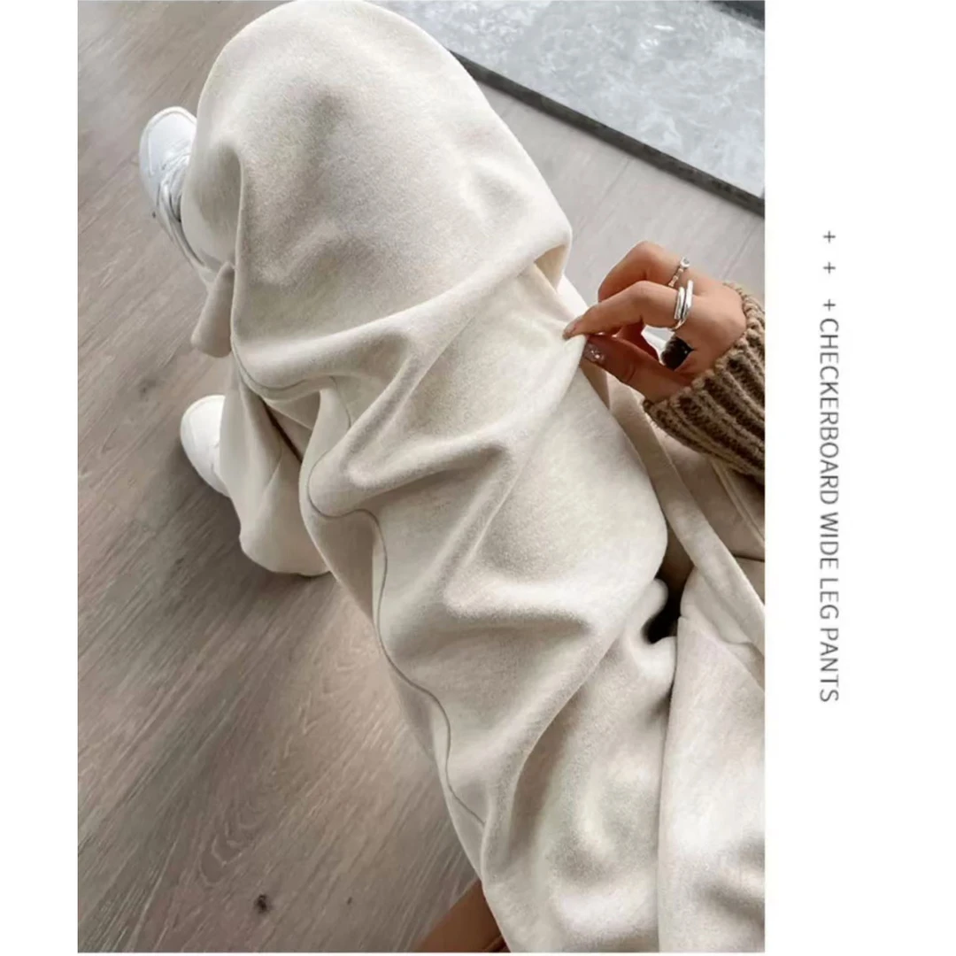 【加绒糯米裤】软软糯糯！ 垂感松紧腰直筒保暖秋冬长裤女