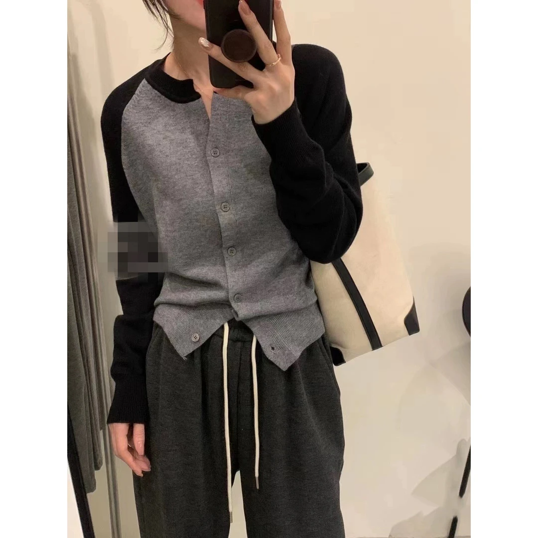 【经典插肩剪刀领】小个子韩版时尚针织开衫毛衣外套女N