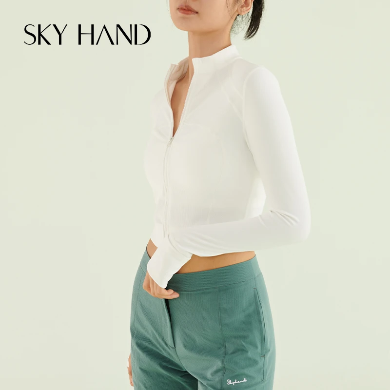 Skyhand运动外套女开衫瑜伽长袖健身服立领外套E21850